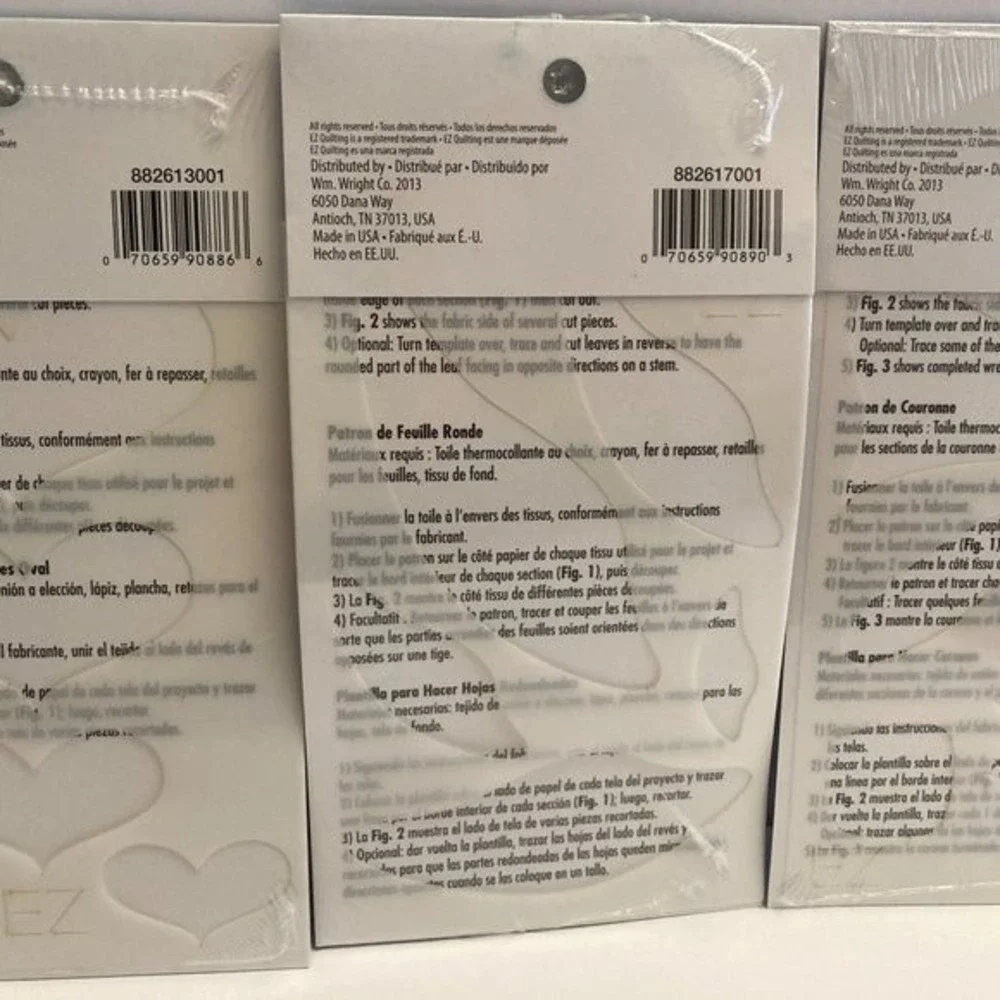 5 Simplicity EZ Quilting Template Stencils Fabric Paper Crafts Scrapbook